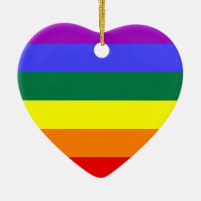 LGBT Pride Colors Ceramic Ornament (Front)