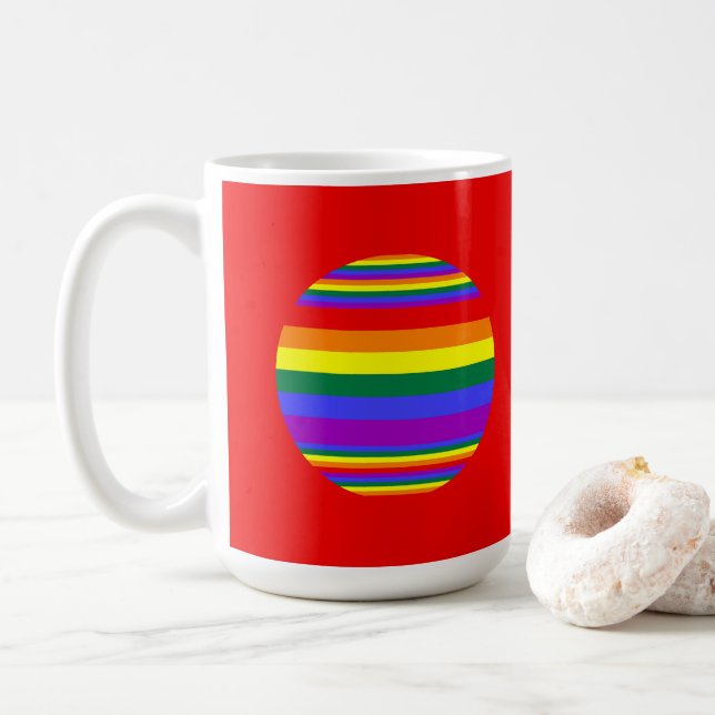 LGBT Pride Colors  Coffee Mug (With Donut)