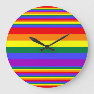 LGBT Pride Colors Large Clock