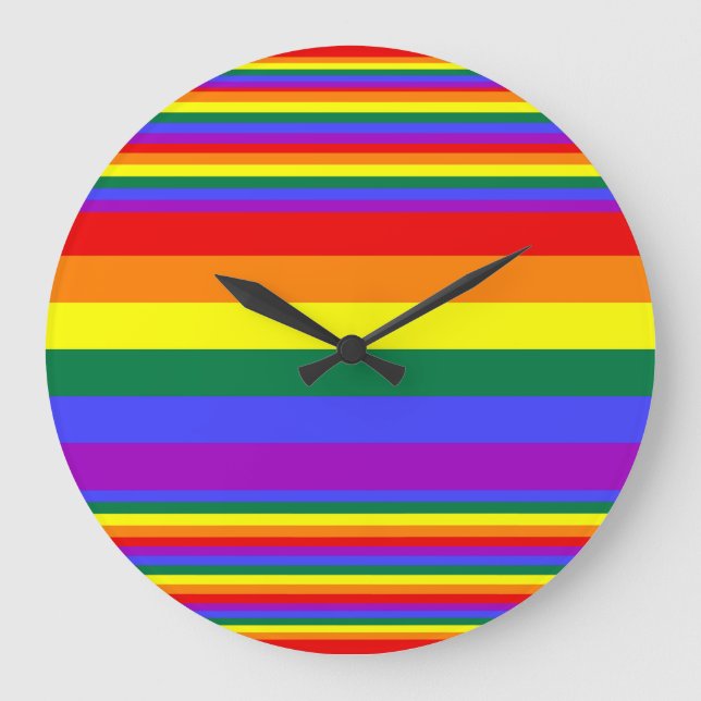 LGBT Pride Colors  Large Clock (Front)