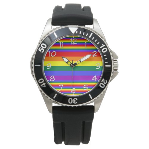 LGBT Pride Colors Numbered Watch