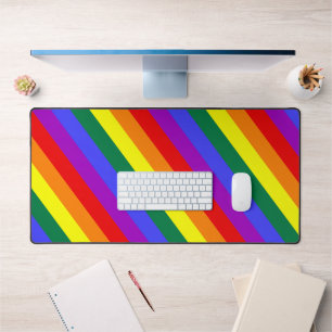 LGBT Pride Colors Stripes Desk Mat