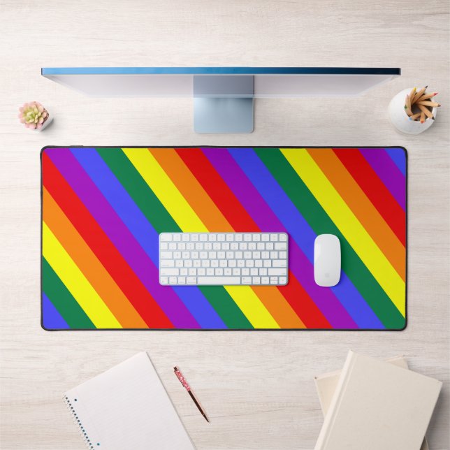 LGBT Pride Colors Stripes Desk Mat (Office 1)