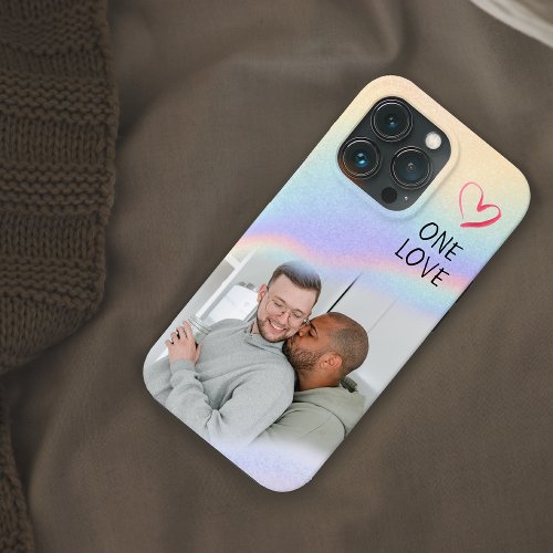 LGBT Pride Couple One Love Colorful Rainbow Photo iPhone 13 Pro Case