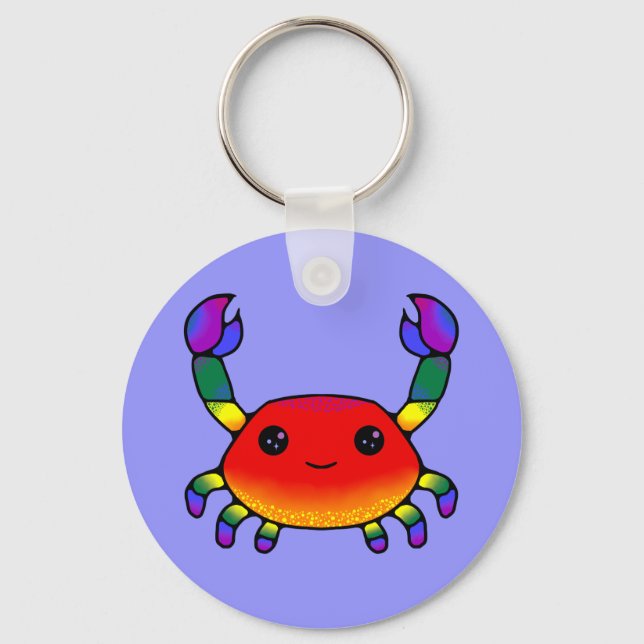 LGBT+ Pride Crab Keychain (Front)