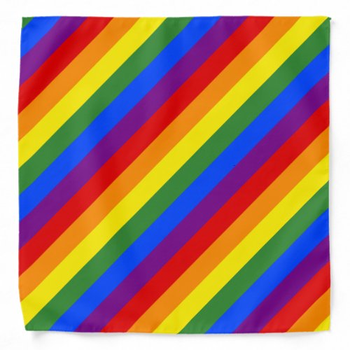 LGBT Pride Diagonal Rainbow Stripe Pattern Bandana