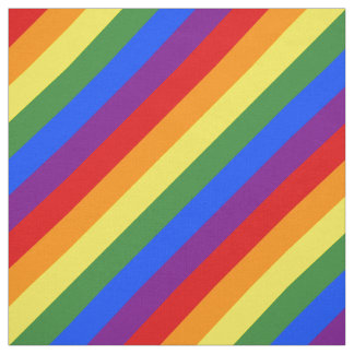 LGBT Pride Diagonal Rainbow Stripe Pattern Fabric