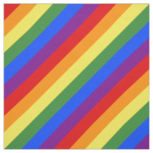 LGBT Pride Diagonal Rainbow Stripe Pattern Fabric