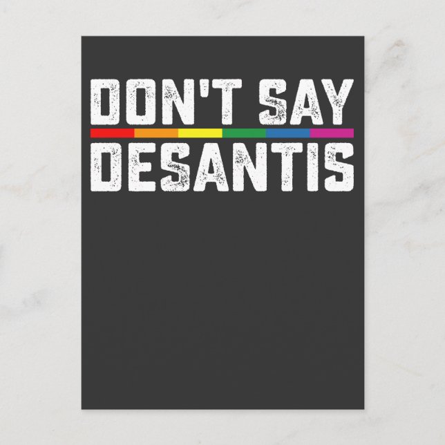 LGBT Pride Don't Say Desantis Gay Lesbian Invitation Postcard (Front)