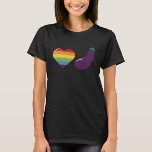 LGBT Pride Eggplant Joke For Lesbian Gay Support T-Shirt