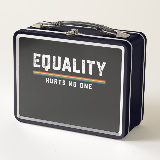 LGBT Pride Equality Hurts No One Gay Lesbian Metal Lunch Box (Front)