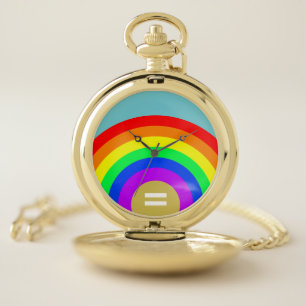 LGBT Pride Equality is the Gold Under the Rainbow Pocket Watch