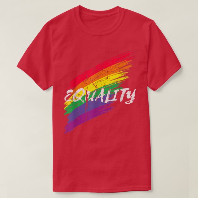 LGBT Pride Equality Rainbow Design Gay Lesbian Dis T-Shirt (Design Front)