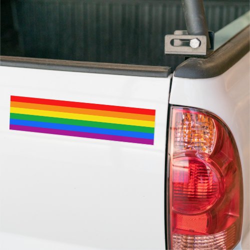 LGBT PRIDE FLAG BAR BUMPER STICKER