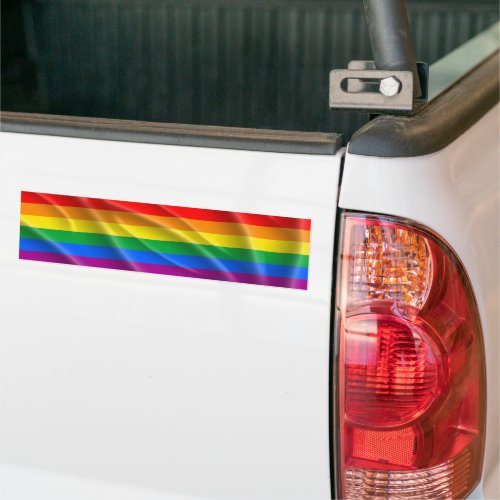 LGBT PRIDE FLAG BAR WAVY BUMPER STICKER