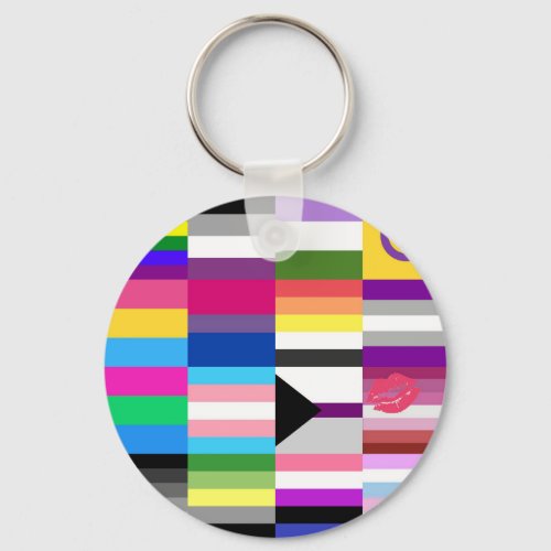 LGBT Pride Flag Collage Keychain