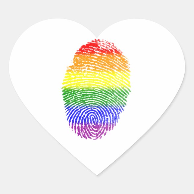 LGBT Pride flag Heart Sticker (Front)