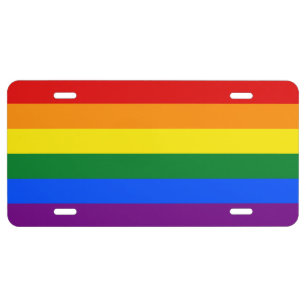 LGBT pride flag License Plate