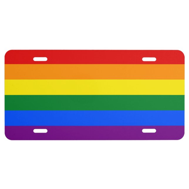 LGBT pride flag License Plate (Front)