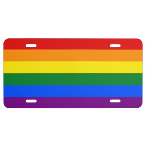 LGBT pride flag License Plate