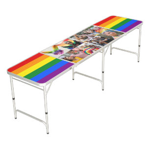 LGBT Pride Flag Rainbow Colors Beer Pong Table
