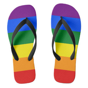 LGBT Pride Flag Rainbow Colors Flip Flops