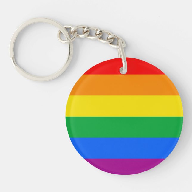 LGBT Pride Flag / Rainbow Flag Keychain (Front)