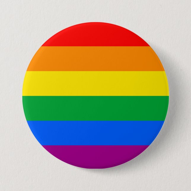 LGBT Pride Flag / Rainbow Flag Pinback Button (Front)