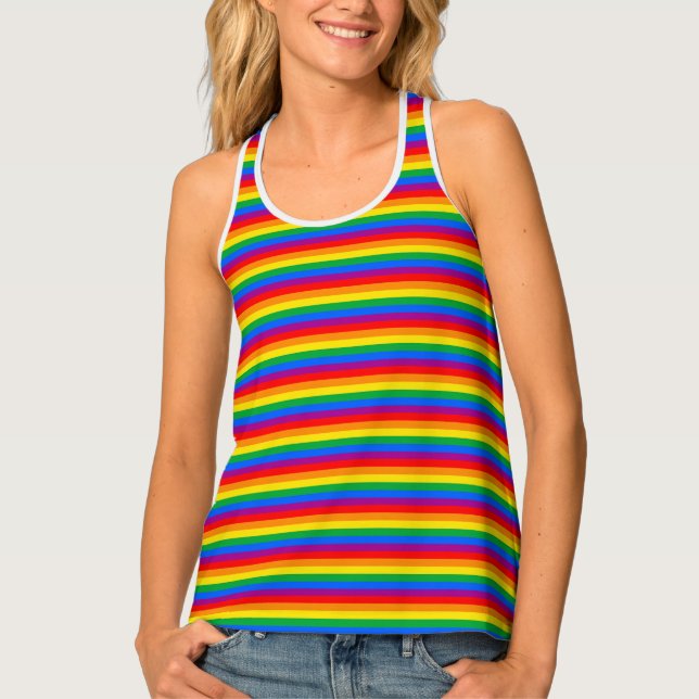 LGBT Pride Flag / Rainbow Flag Tank Top (Front)