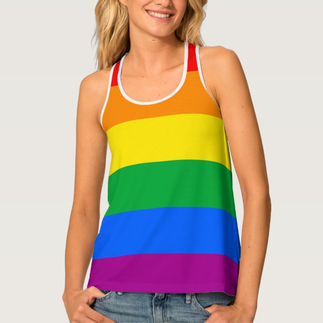 LGBT Pride Flag / Rainbow Flag Tank Top (Front)