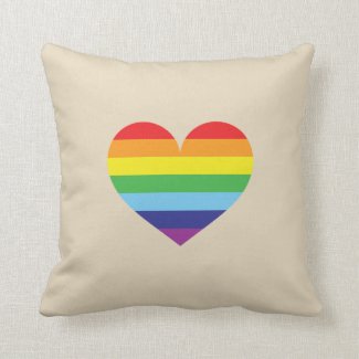 LGBT Pride Flag Rainbow Heart Throw Pillow