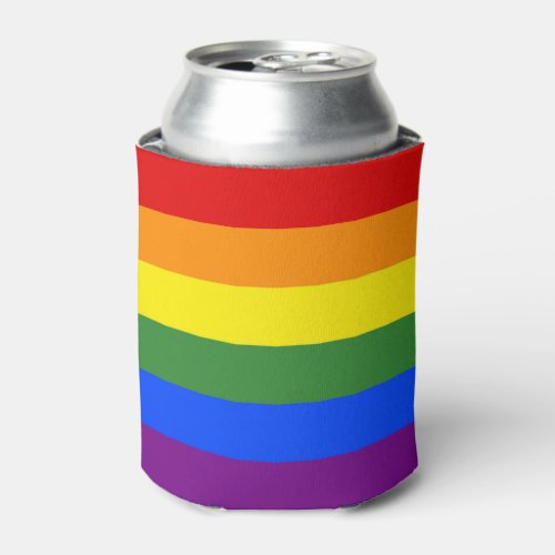 LGBT Pride Flag Rainbow Stripes Can Cooler