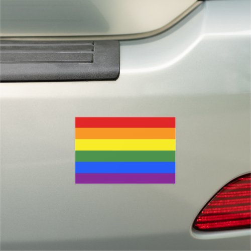 LGBT Pride Flag Rainbow Stripes Car Magnet