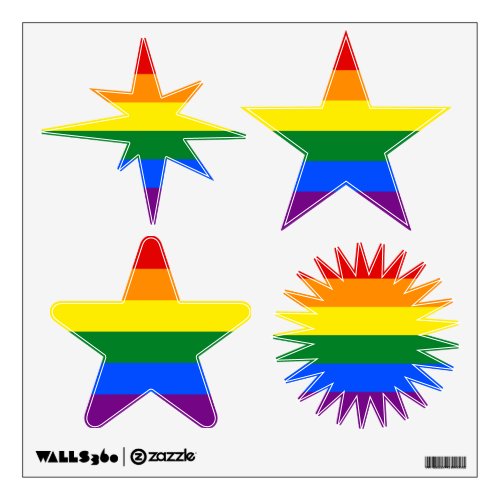 LGBT pride flag star_shaped Wall Decal