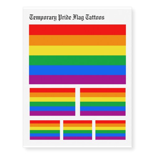 LGBT Pride Flag Temporary Tattoos