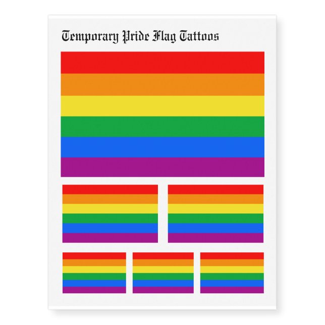 LGBT Pride Flag Temporary Tattoos (Front)