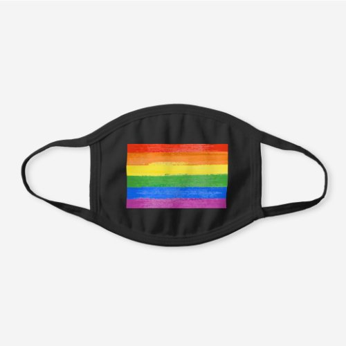 LGBT PRIDE FLAG Traditional Painted Black Cotton Face Mask