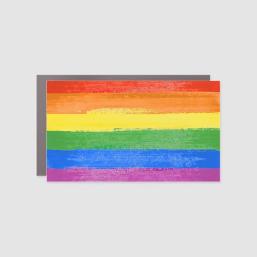 LGBT PRIDE FLAG Traditional Painted Car Magnet
