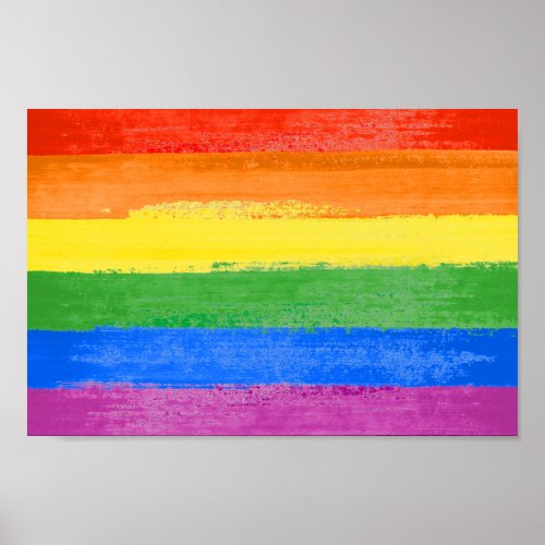 LGBT PRIDE FLAG Traditional Painted Poster
