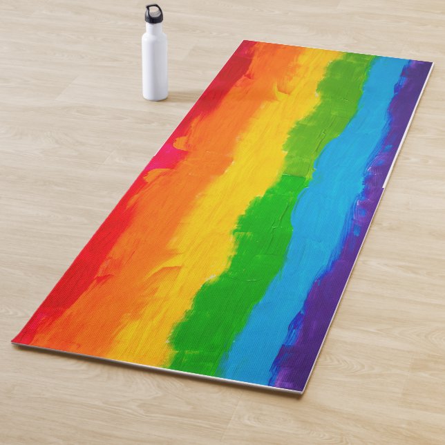 LGBT Pride Flag Yoga Mat, Rainbow LGBTQ+ Workout  Mat (In Situ)