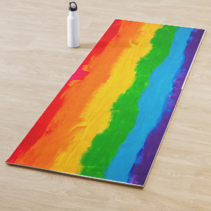 LGBT Pride Flag Yoga Mat, Rainbow LGBTQ+ Workout Yoga Mat