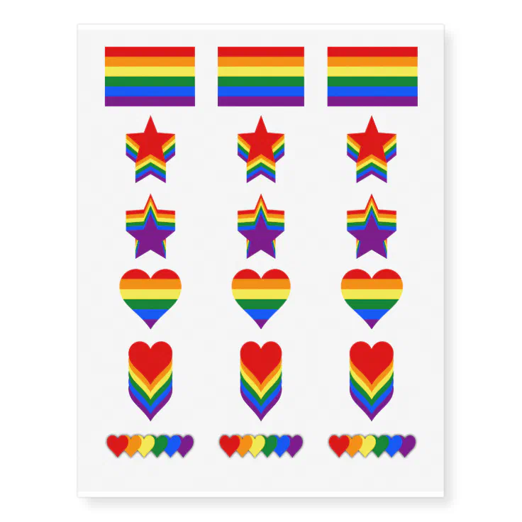 Lgbt Pride Flags And Symbols Temporary Tattoos Zazzle 8094