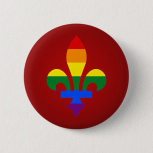LGBT pride fleur-de-lis Button