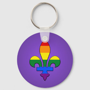 LGBT pride fleur-de-lis Keychain