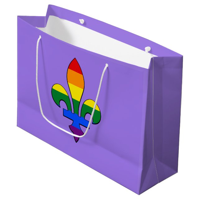 LGBT pride fleur-de-lis Large Gift Bag (Front Angled)