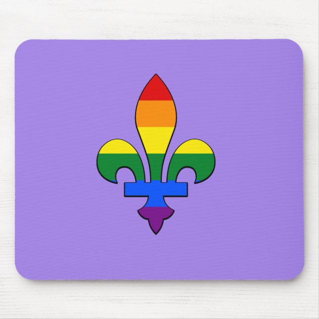 LGBT pride fleur-de-lis Mouse Pad (Front)