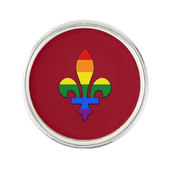 LGBT pride fleur-de-lis Pin (Front)