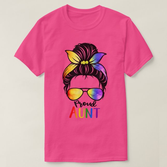 LGBT Pride Funny Gift Cute Lover Messy Hair Bun Pr T-Shirt (Design Front)