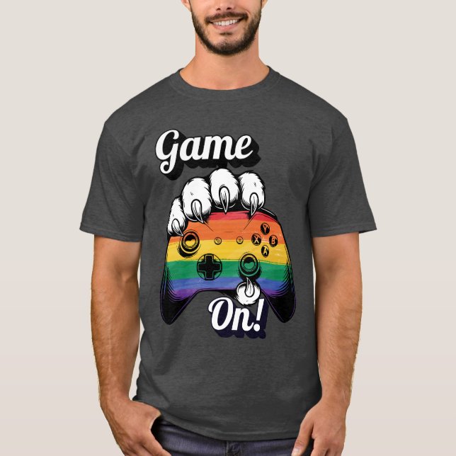 LGBT Pride Game On Tiger Paw Controller Shirt 2026 (Front)