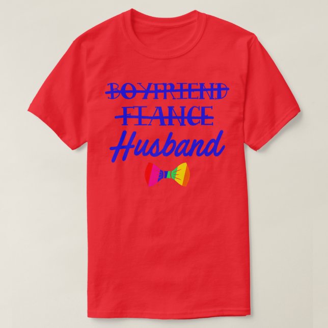 Lgbt Pride Gay Bachelor Party Boyfriend Engagement T-Shirt (Design Front)